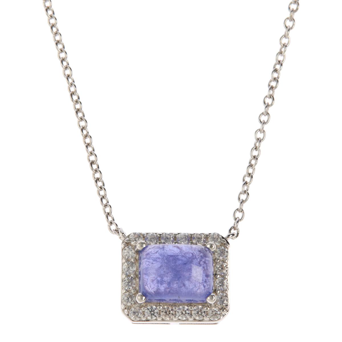 Colleen Lopez Cushion Gemstone And White Zircon Necklace 22150284 HSN