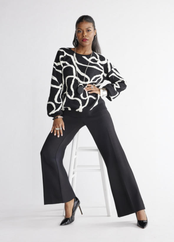 Black and white sweater