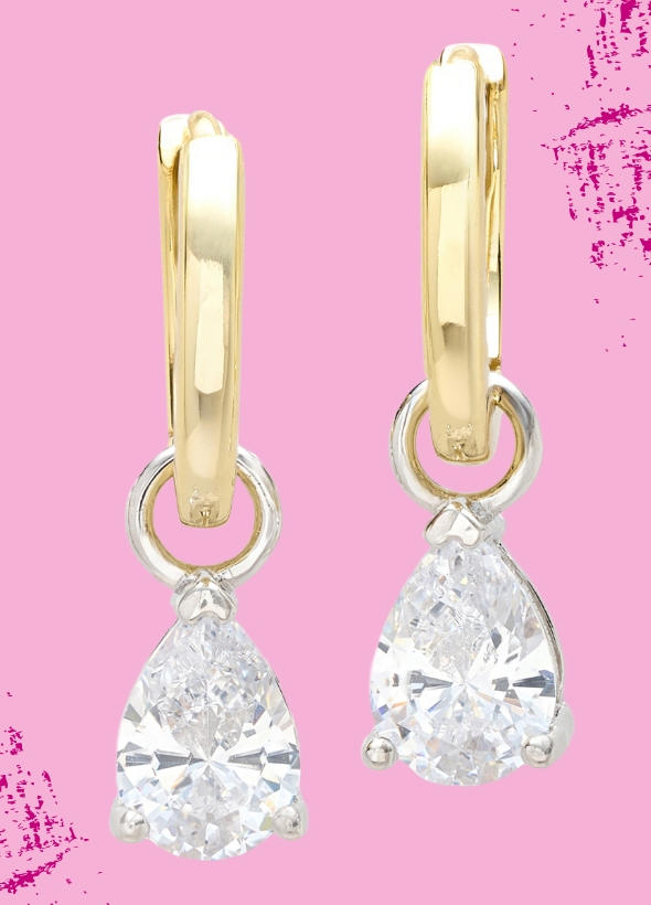 Radiance by Absolute two-tone pear drop earrings