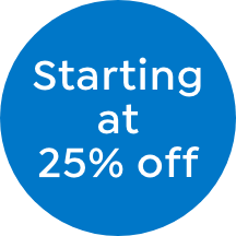 Starting at 25% off