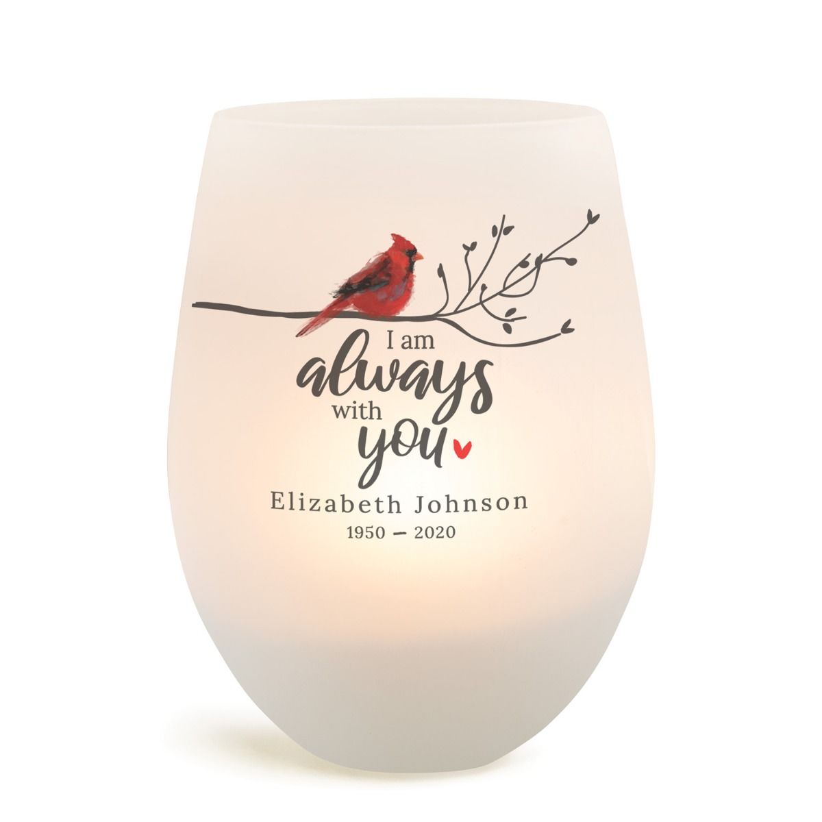 Always With You Memorial Frosted Wine Glass Votive Holder 20045894 HSN