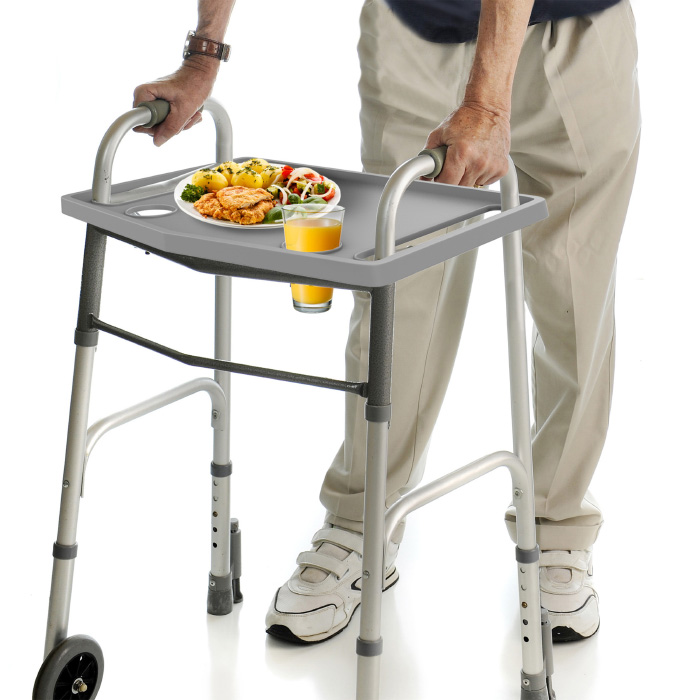 Fleming Supply Walker Tray With 2 Cupholders Gray 20341525 HSN fleming-supply-walker-tray-with-2-cupholders-gray-20341525-hsn