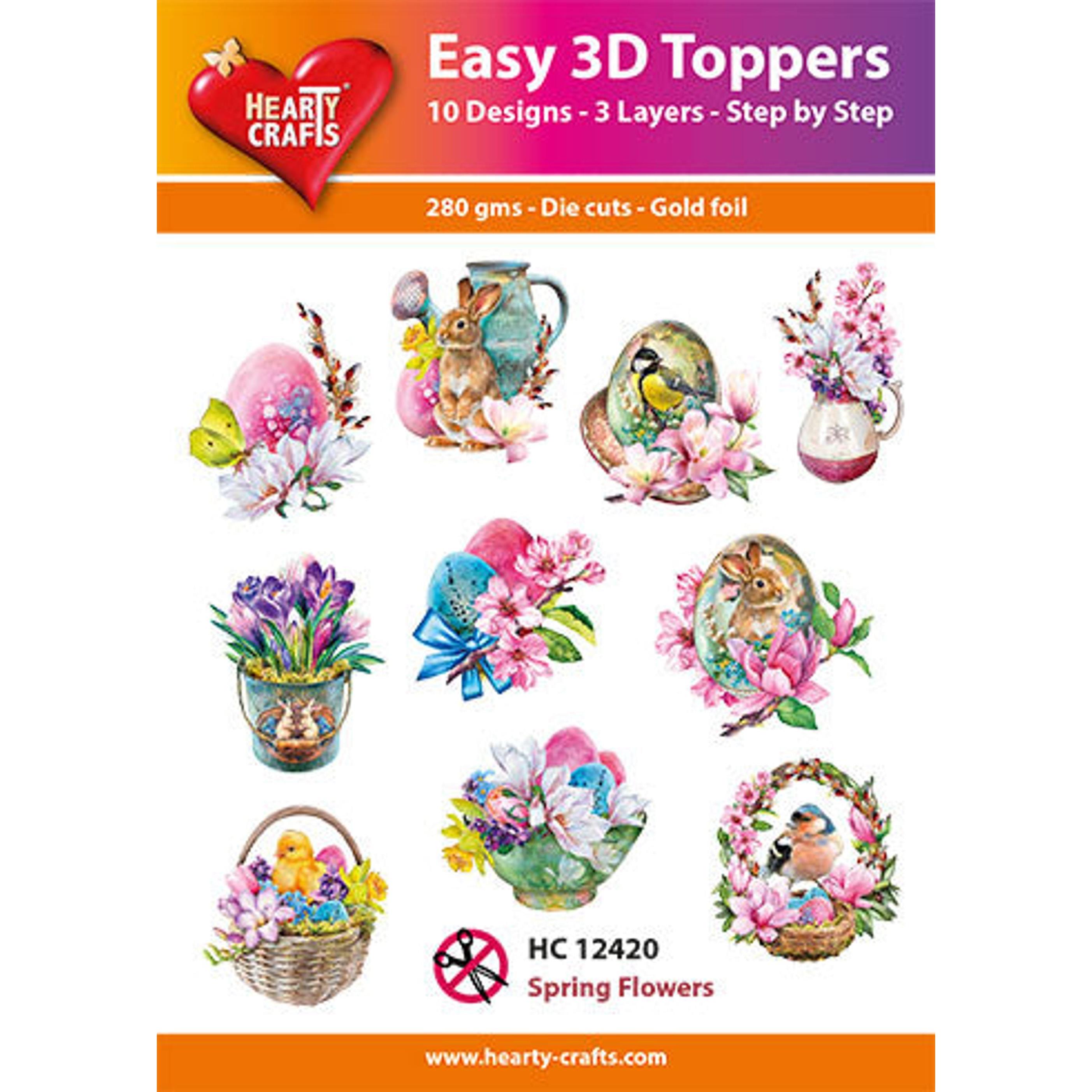 Hearty Crafts Easy 3D Toppers - Spring Flowers - 20530402 | HSN