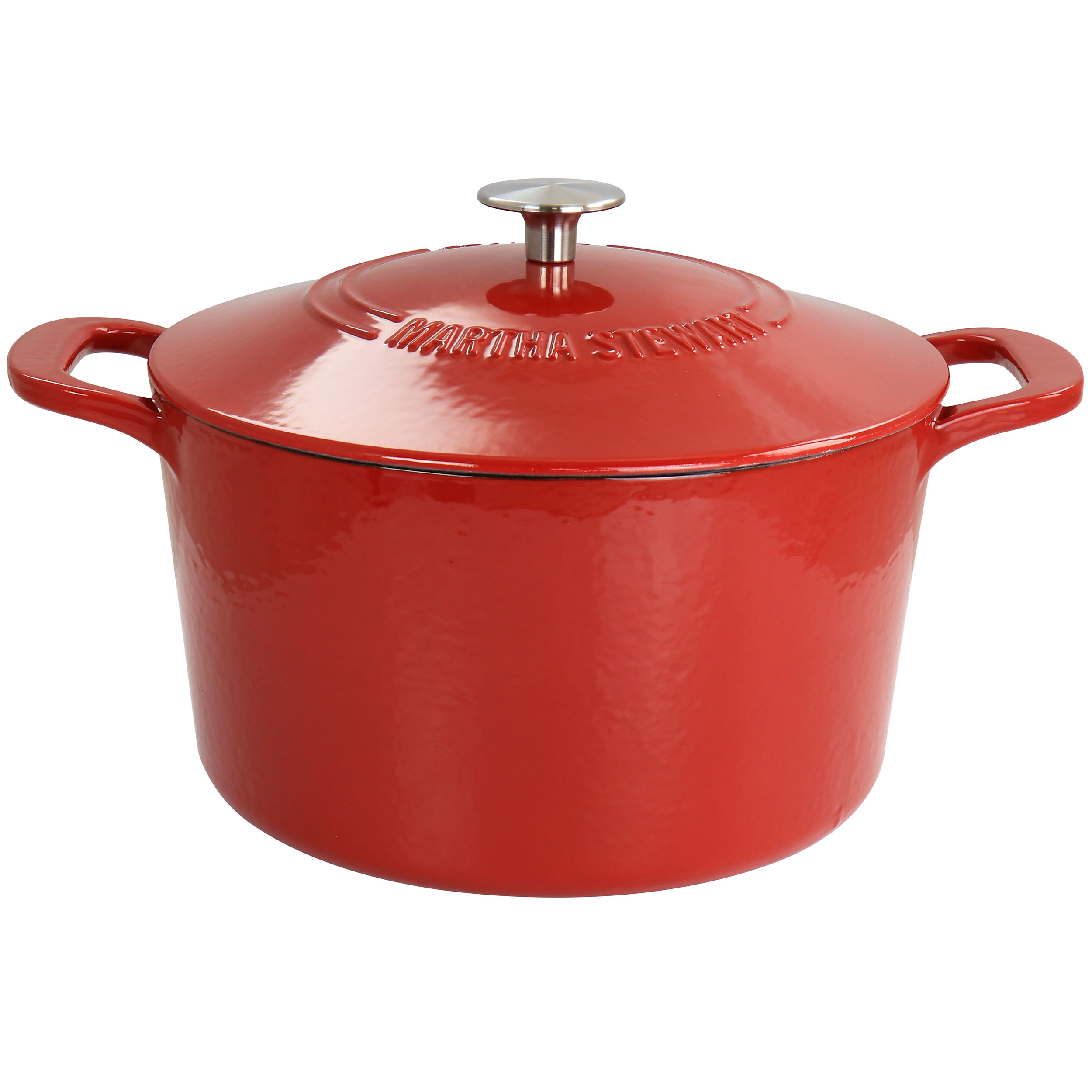 Martha Stewart Enameled Cast Iron 7Quart Dutch Oven with Lid in Red