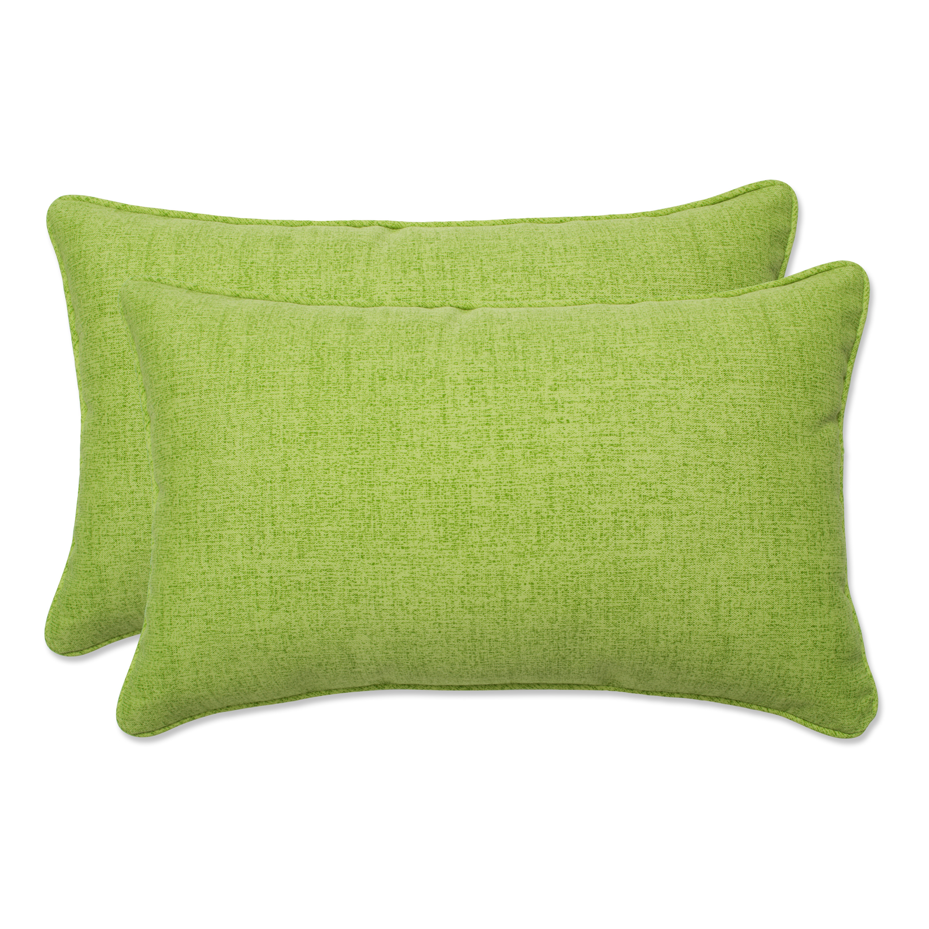 Pillow Perfect Outdoor Baja Linen Rectangular Throw Pillow Lime
