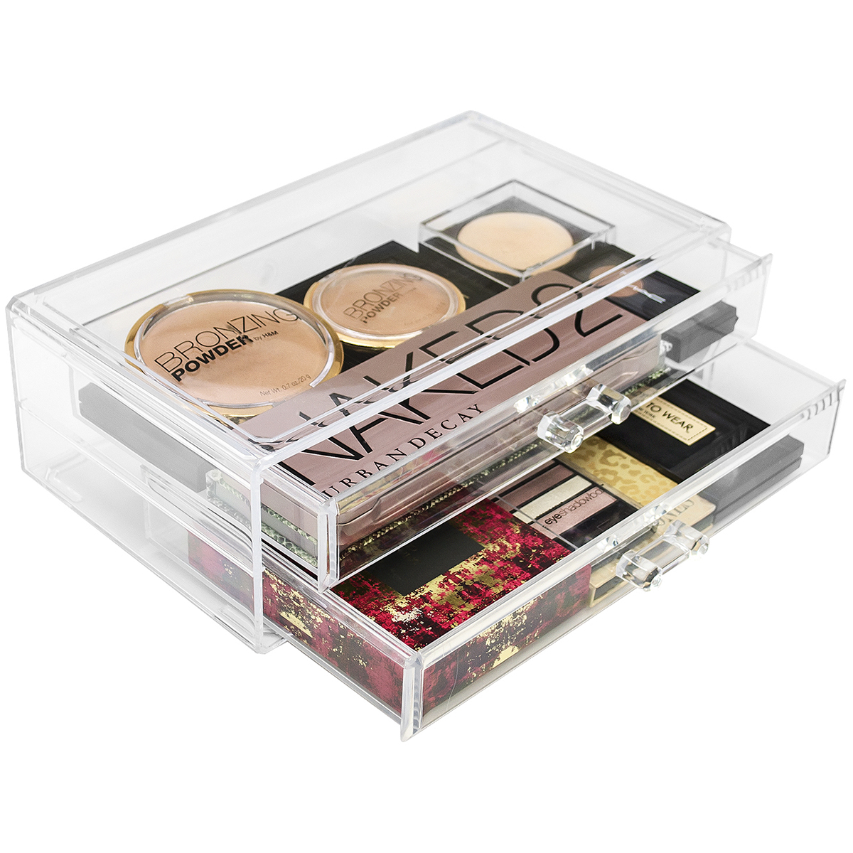 Rectangle Makeup Box Sorbus Makeup Display Case with 2 Rectangular Drawers - Large | HSN