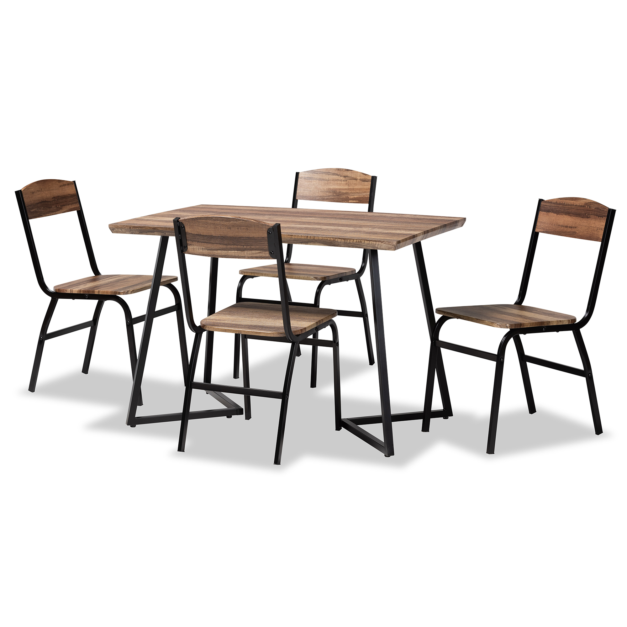 Baxton Studio Roana Modern Wood and Metal 5Piece Dining Set 20706409