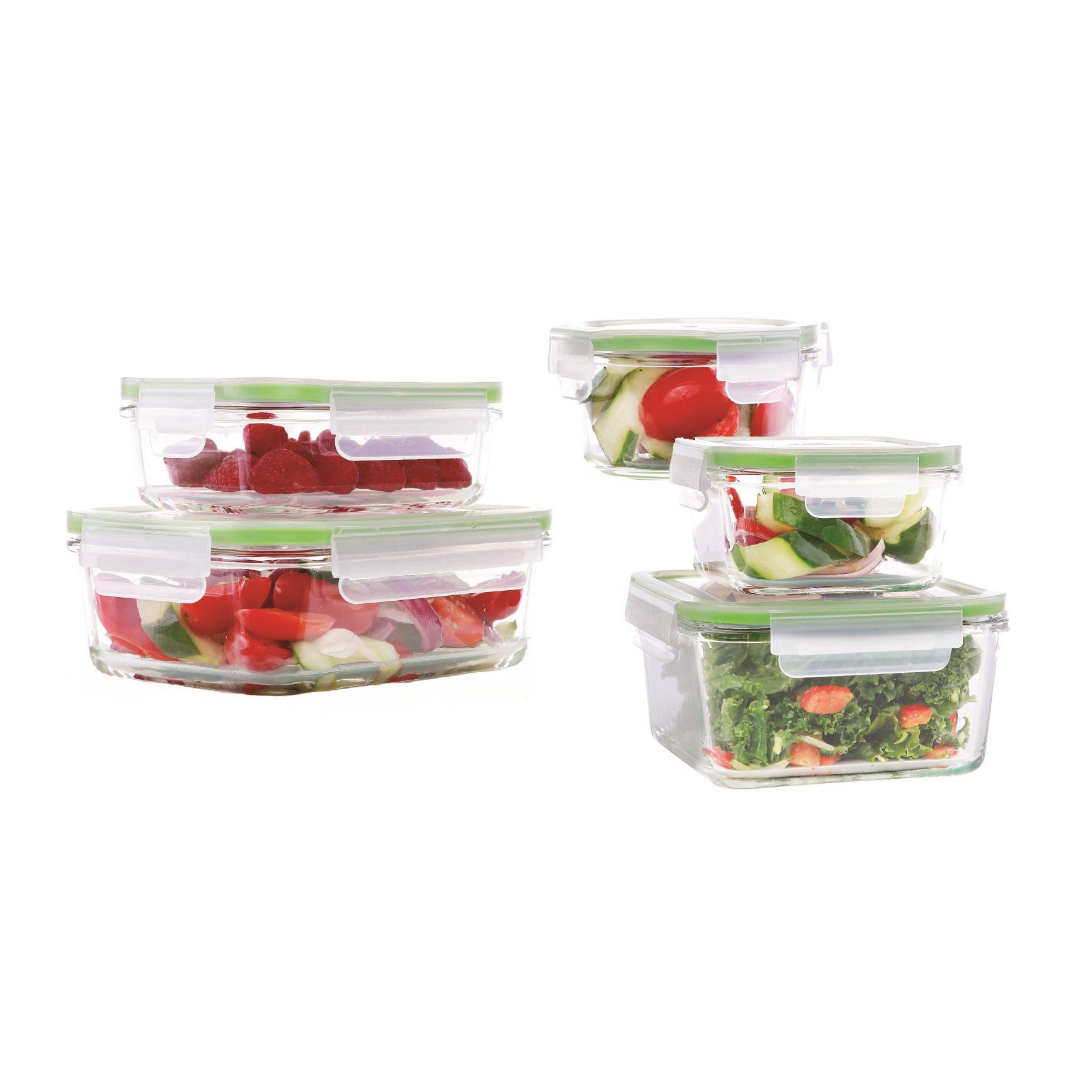 Kinetic GoGreen Glassworks 10pc Oven Safe Food Storage Set with Lid ...