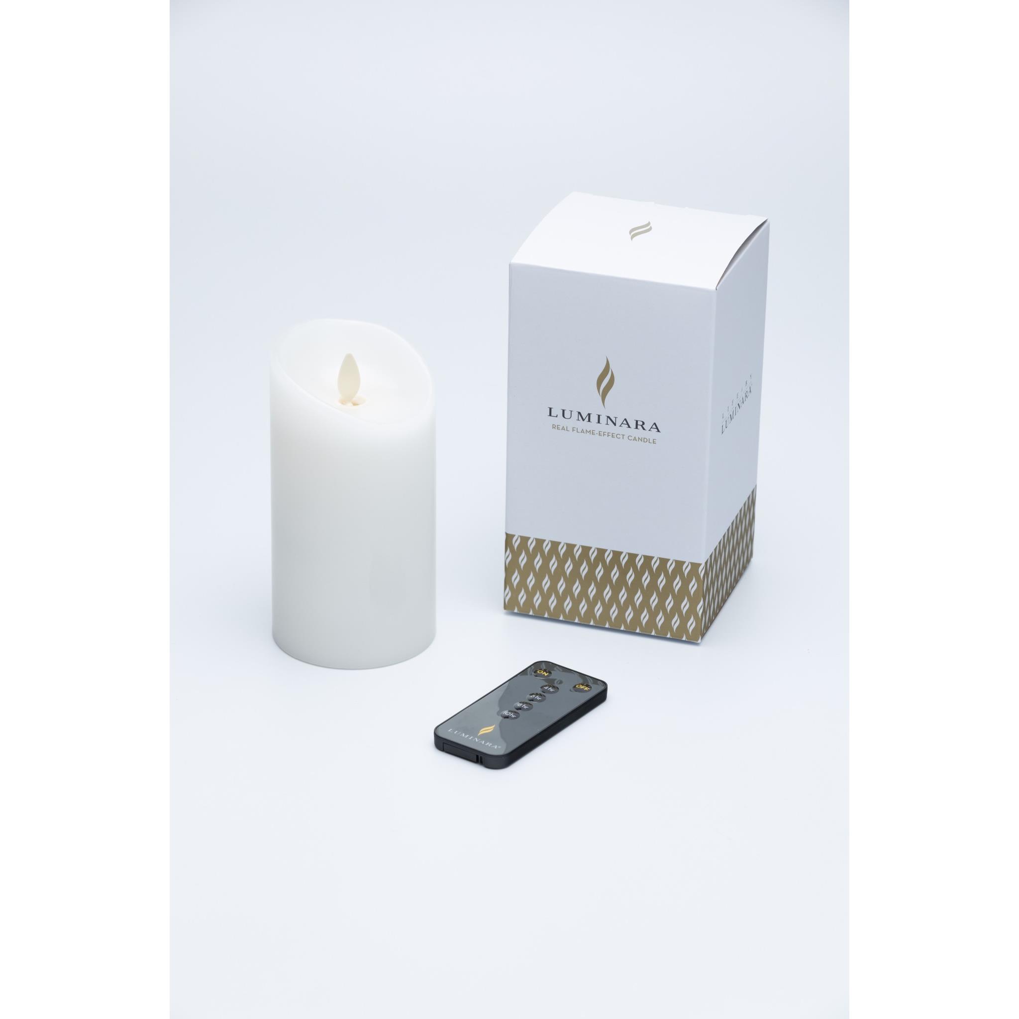 Luminara Moving Flame Red Berry Inclusions LED Pillar Recessed Edge Smooth Wax Unscented (6.5-inch - View #8