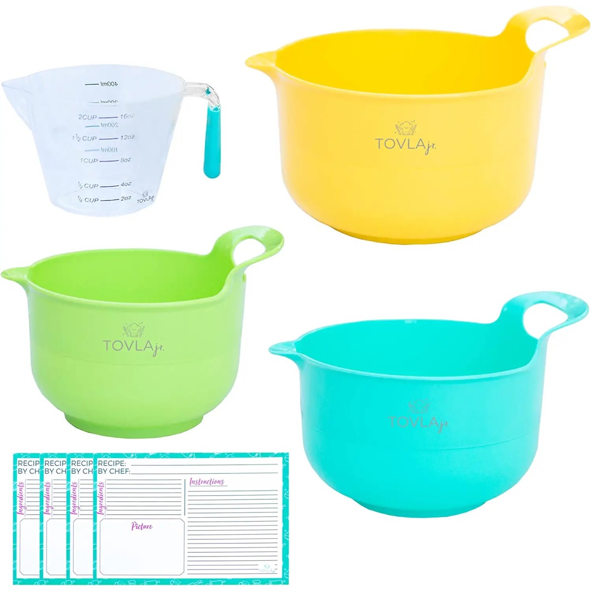 Tovla Jr. Cooking and Baking Mixing Bowl and Pitcher Set for Kids ...