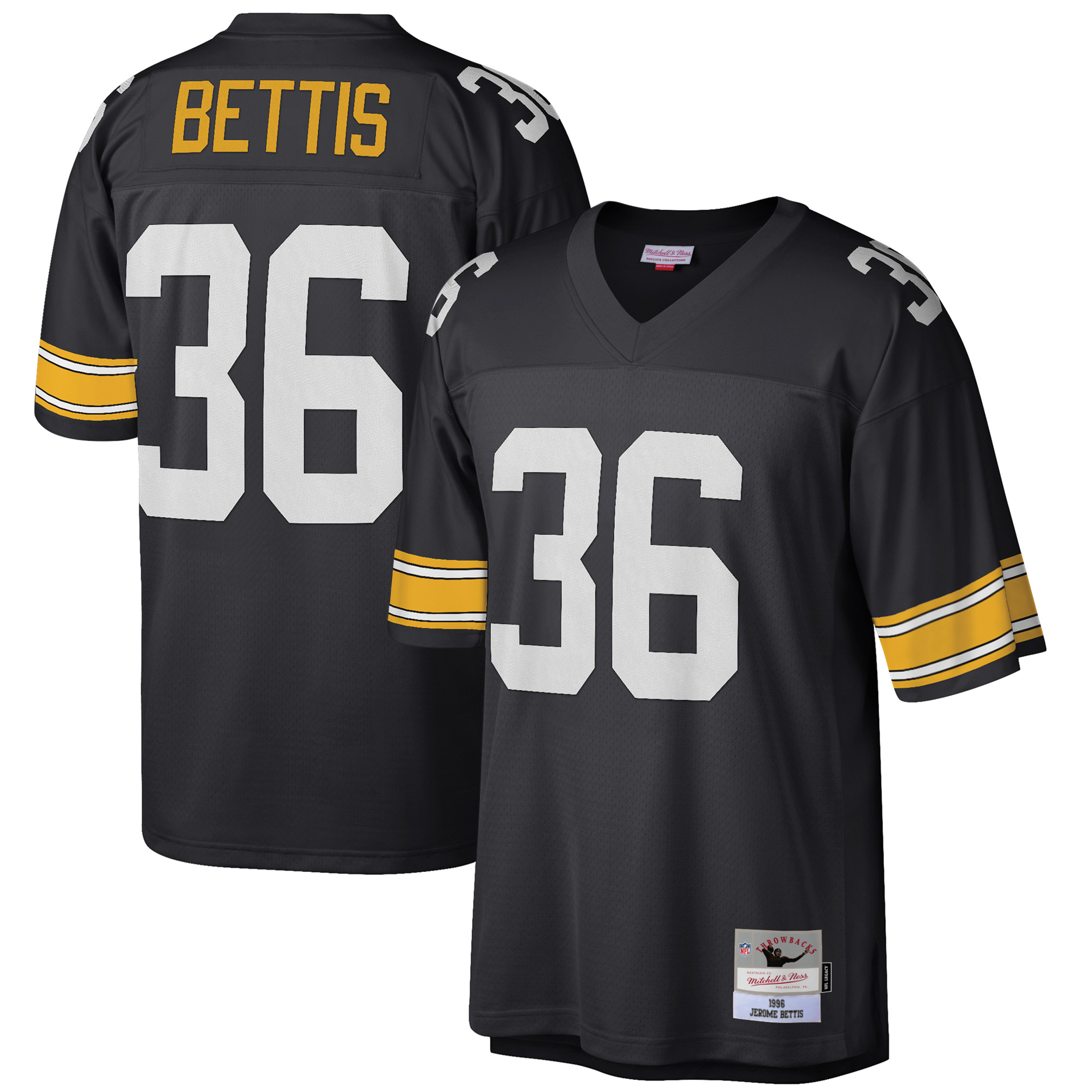 Officially Licensed NFL Mitchell&Ness Jerome Bettis 1996 - Steelers ...