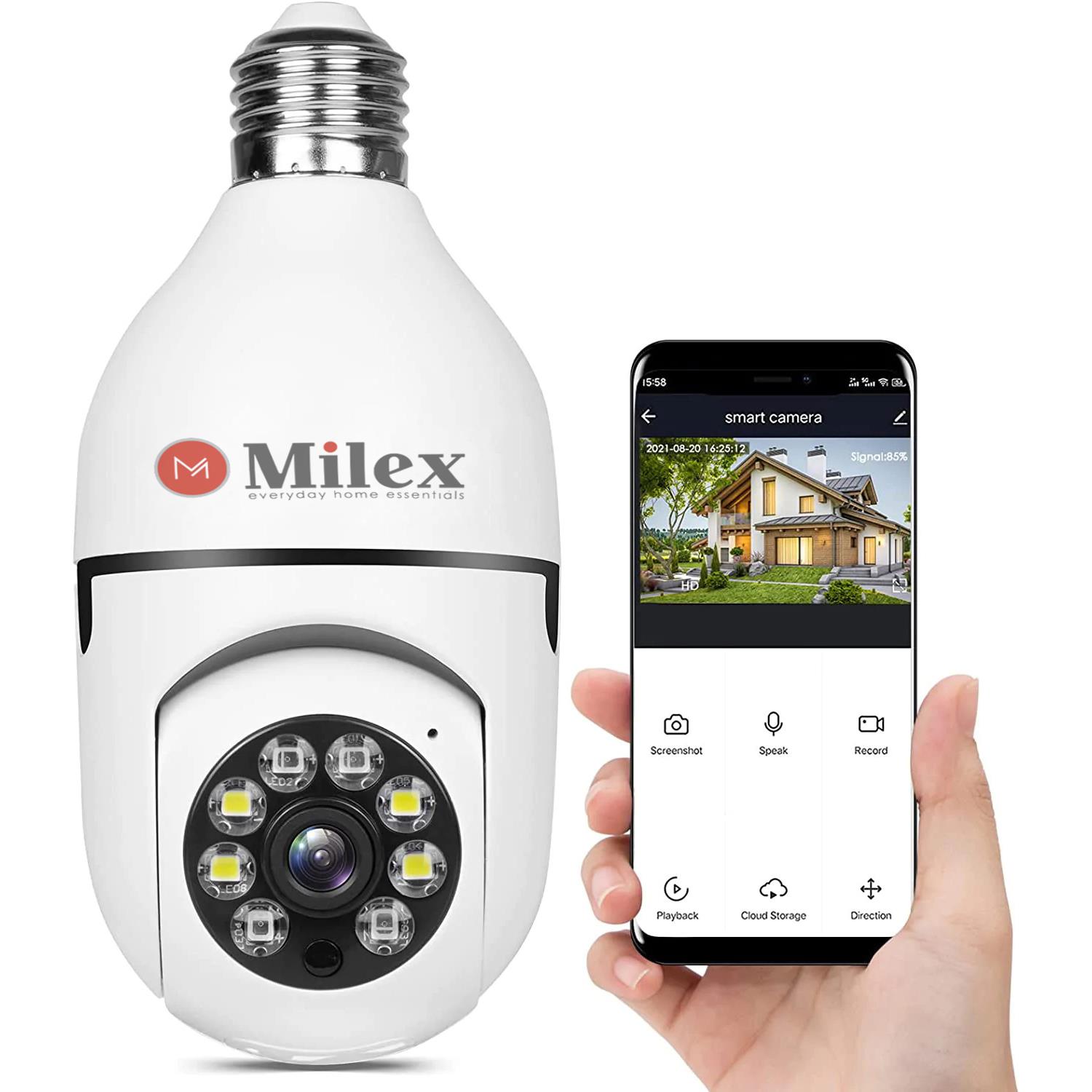 Hsn Camera Milex 360 Lightbulb Smart Camera | HSN