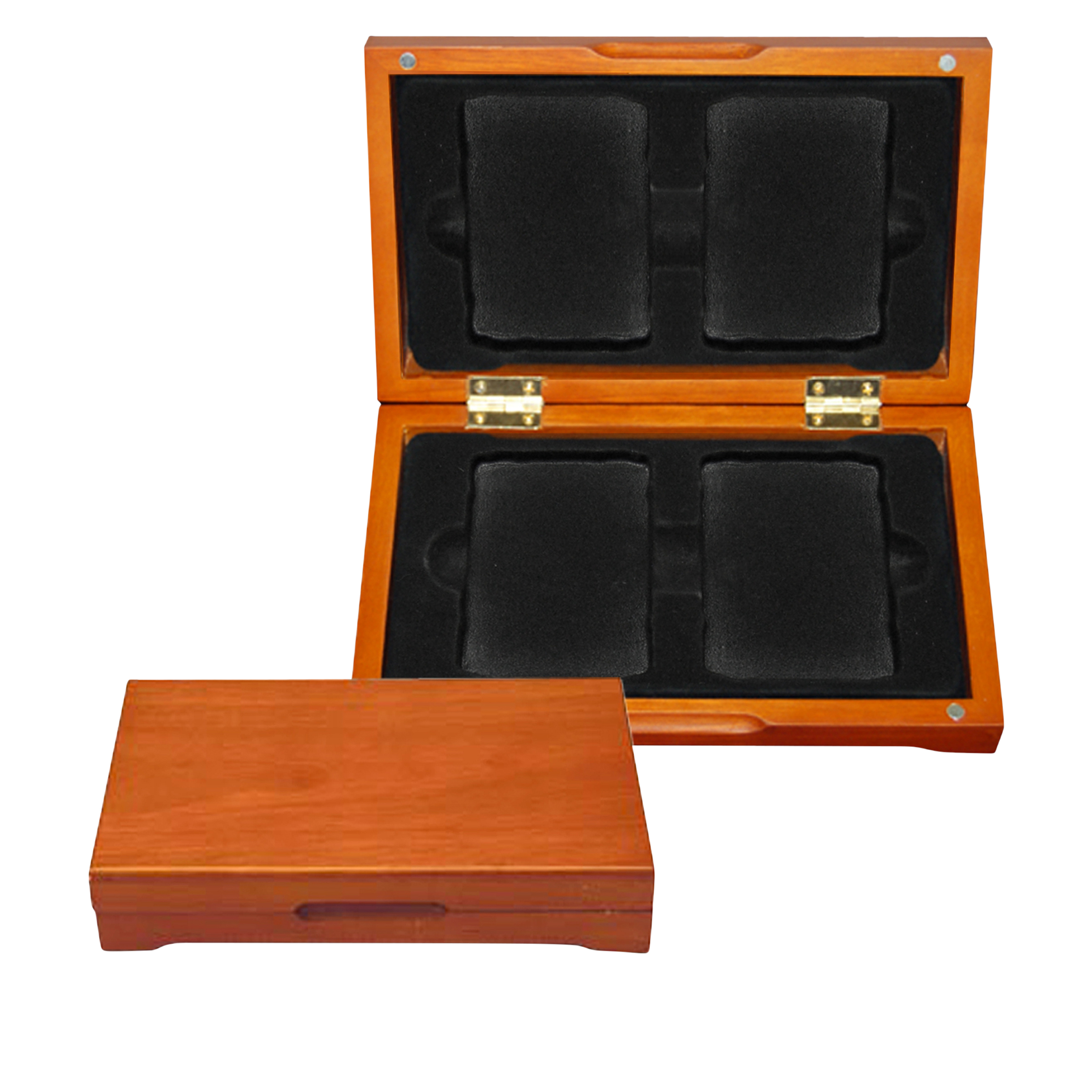 Oak Display Box for 4 Slabbed Coins 2228160 HSN
