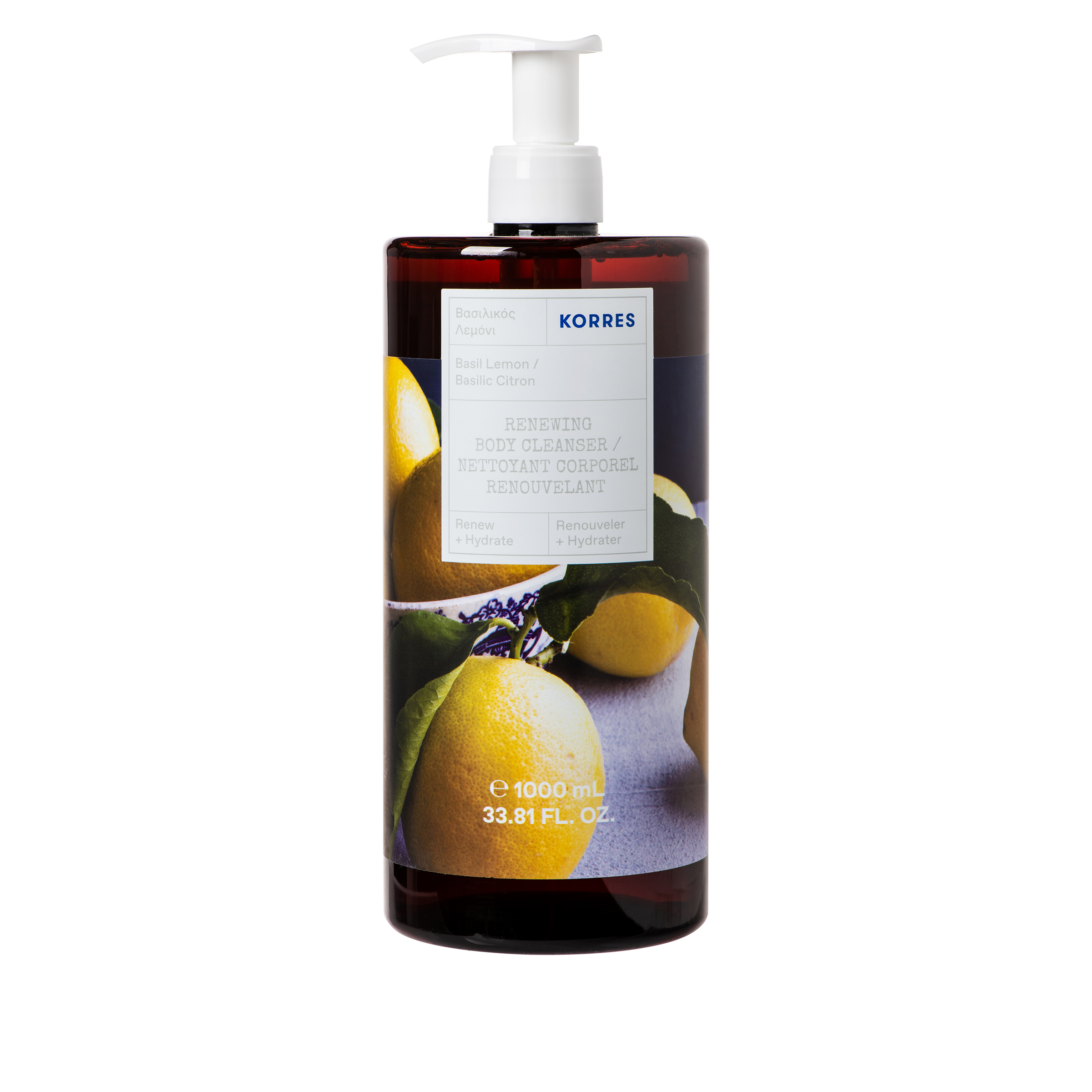 Korres 1Liter Basil Lemon Renewing Body Cleanser 9723833 HSN