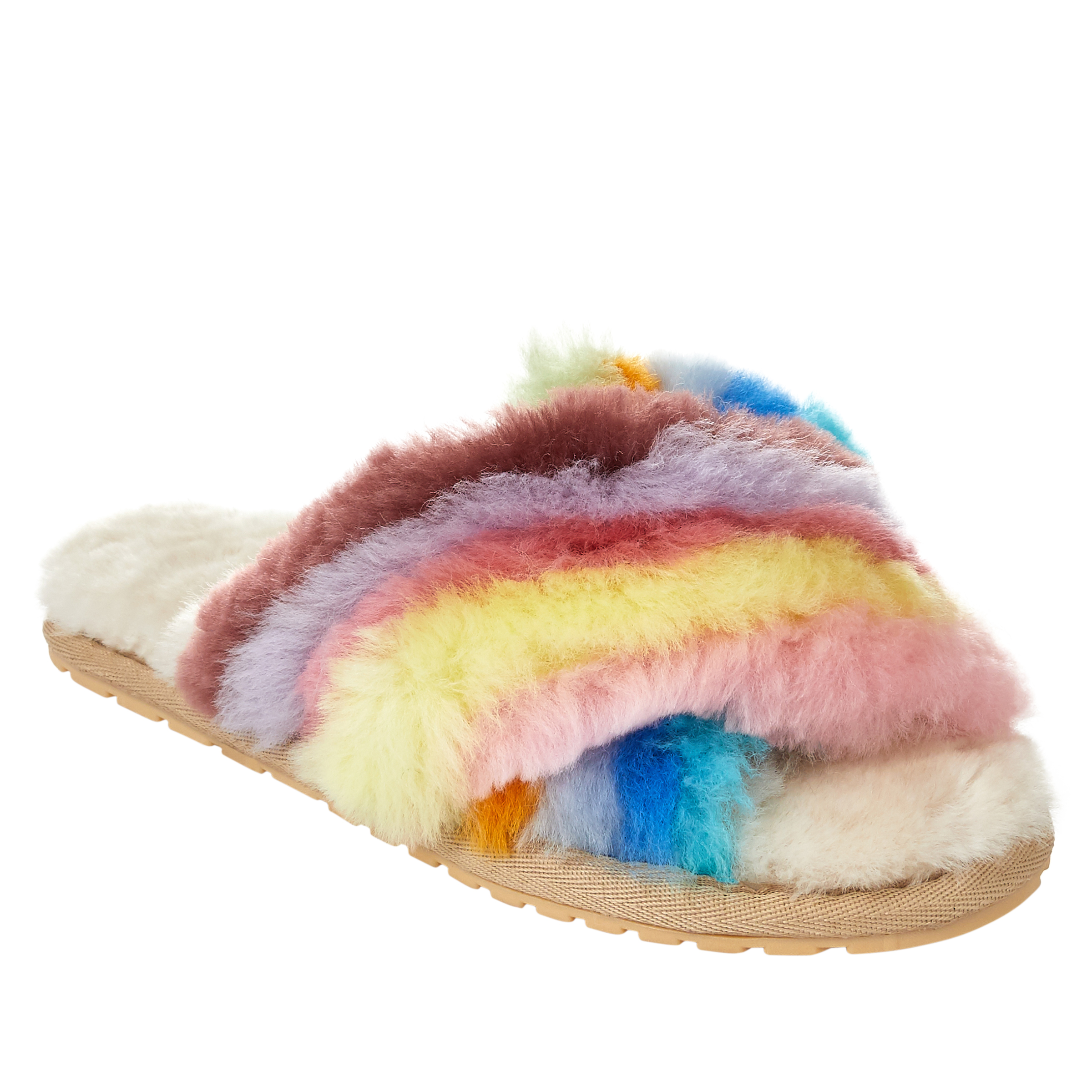 emu australia rainbow slippers