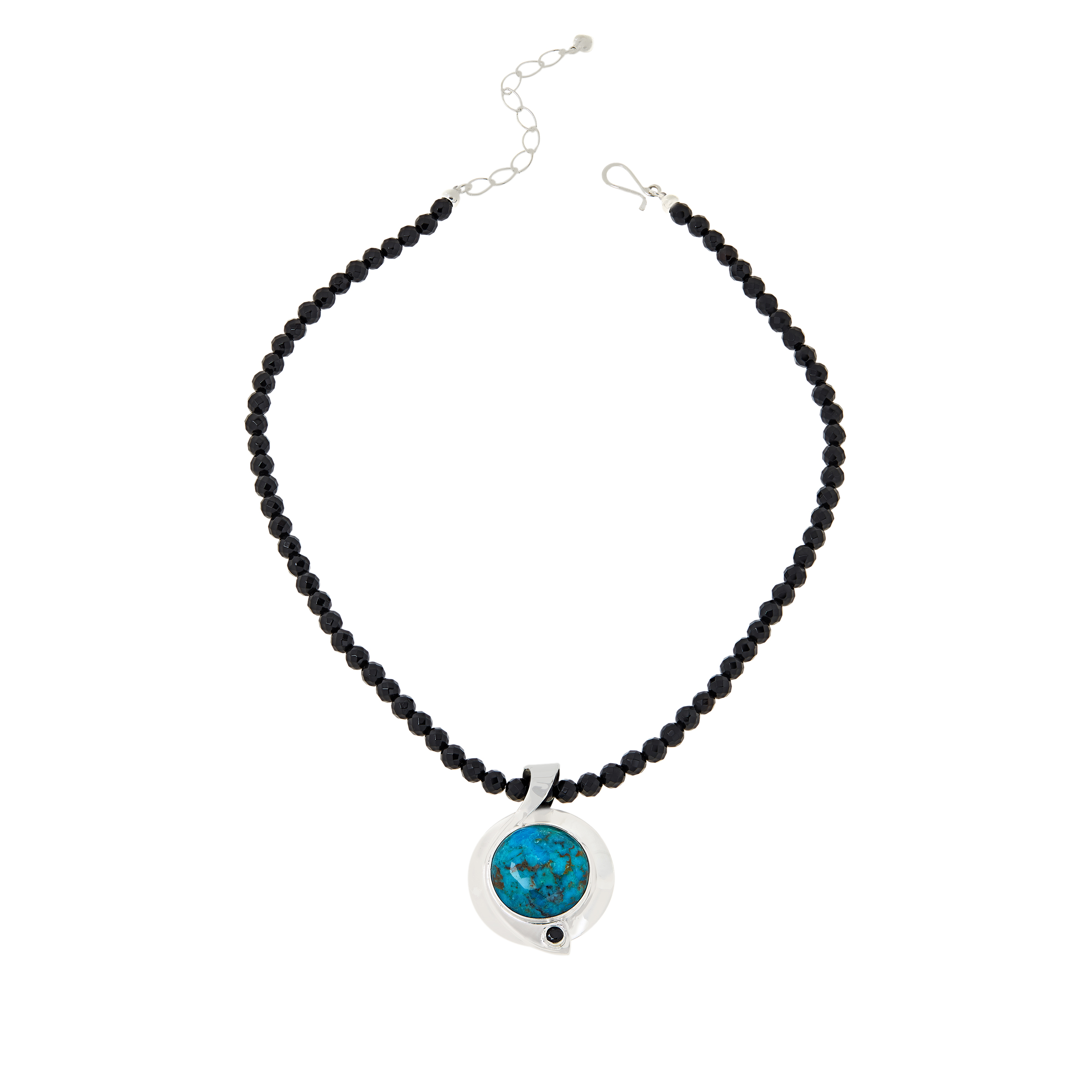 Jay King Kingman Turquoise and Spinel Pendant with Beaded Necklace ...