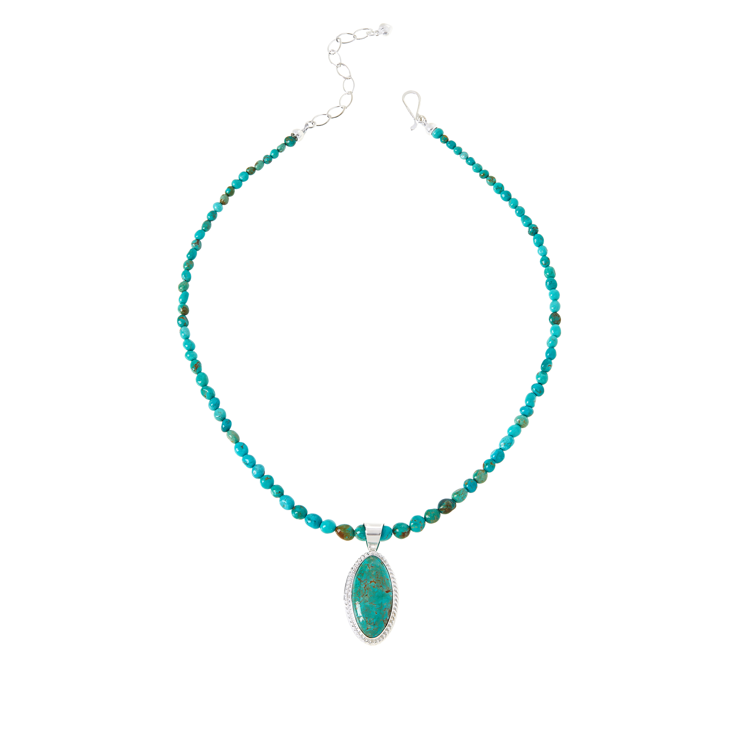 Jay King Turquoise Elongated Oval Pendant with Necklace - 20385988 | HSN