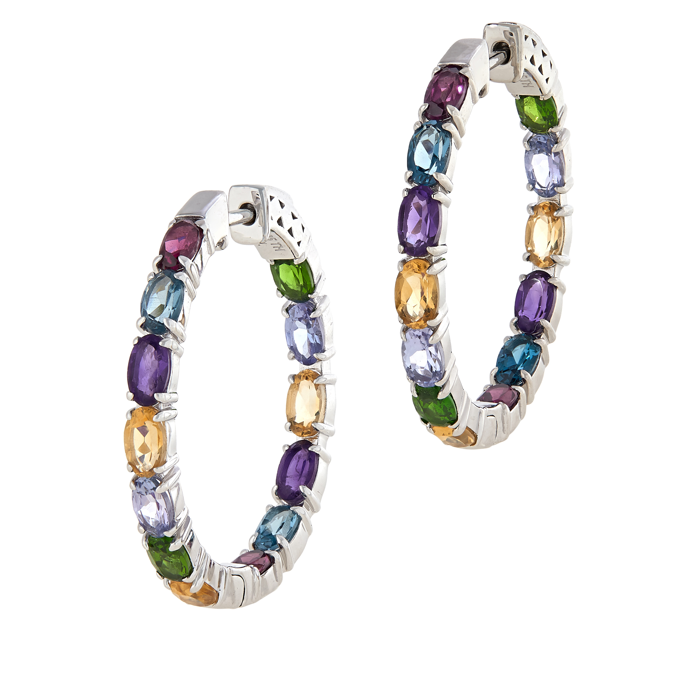 Colleen Lopez Multigemstone Sterling Silver Hoop Earrings 20482960 HSN
