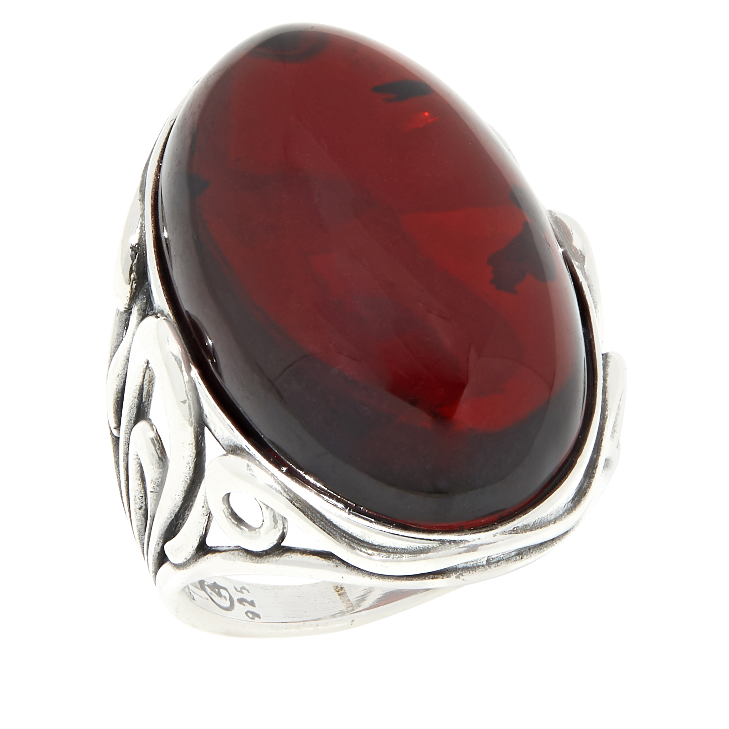 Amber Extraordinaire Oval Amber Sterling Silver Ring - 20539027 | HSN