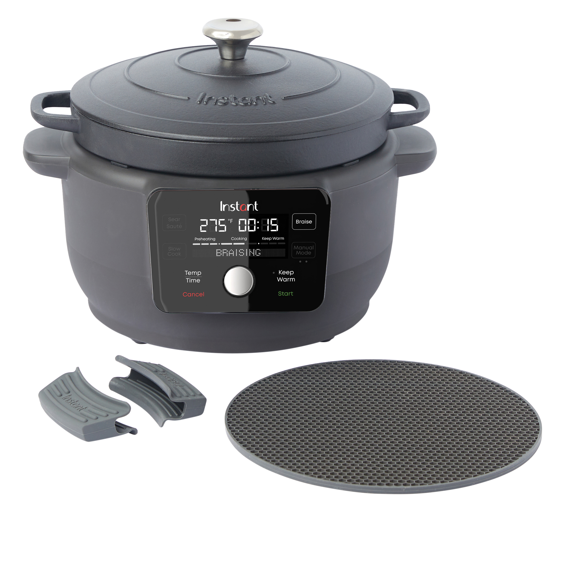 Instant Precision 5in1 Electric 6qt Enameled Cast Iron Dutch Oven