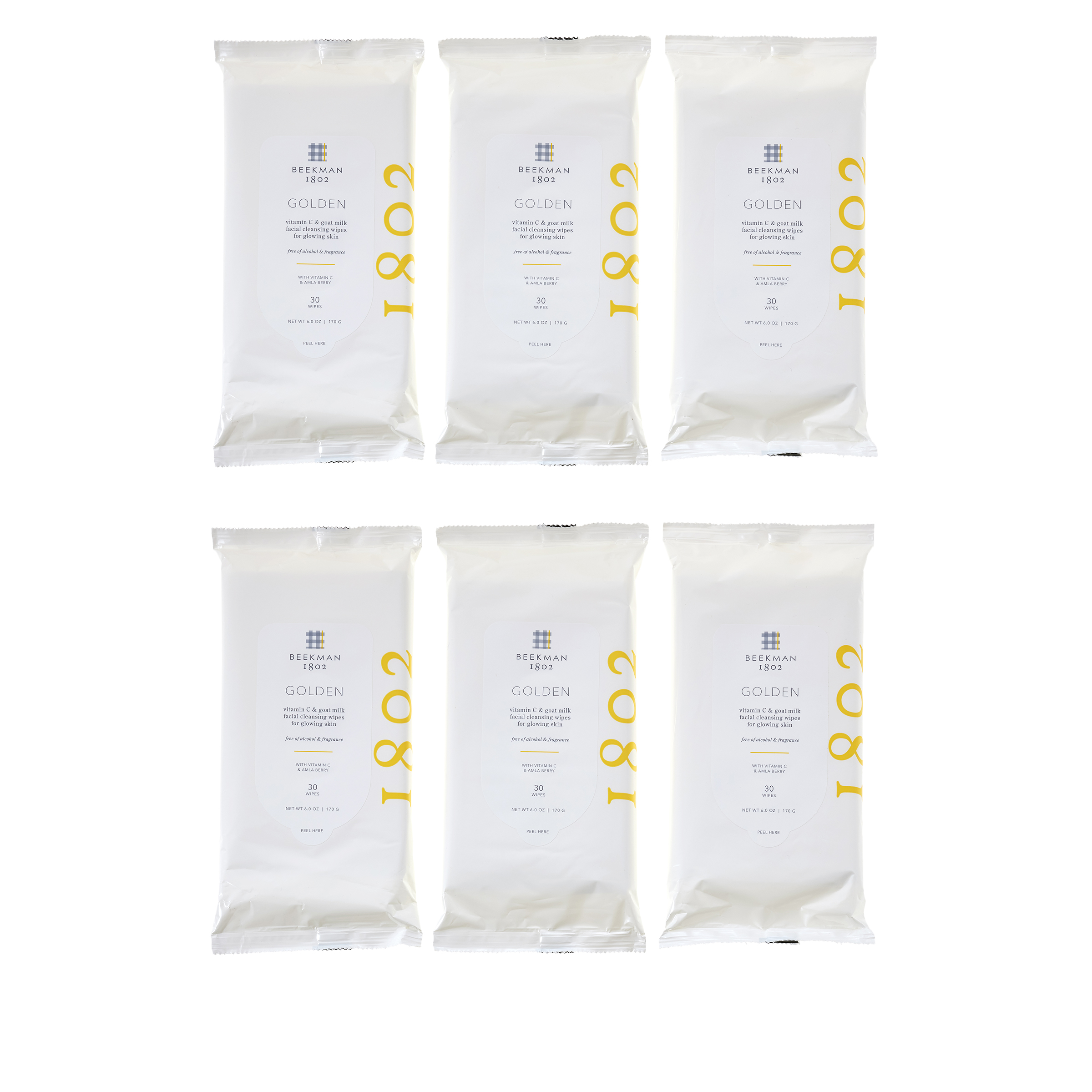 Beekman 1802 180count SkincareInfused Vitamin C Face Wipes AS