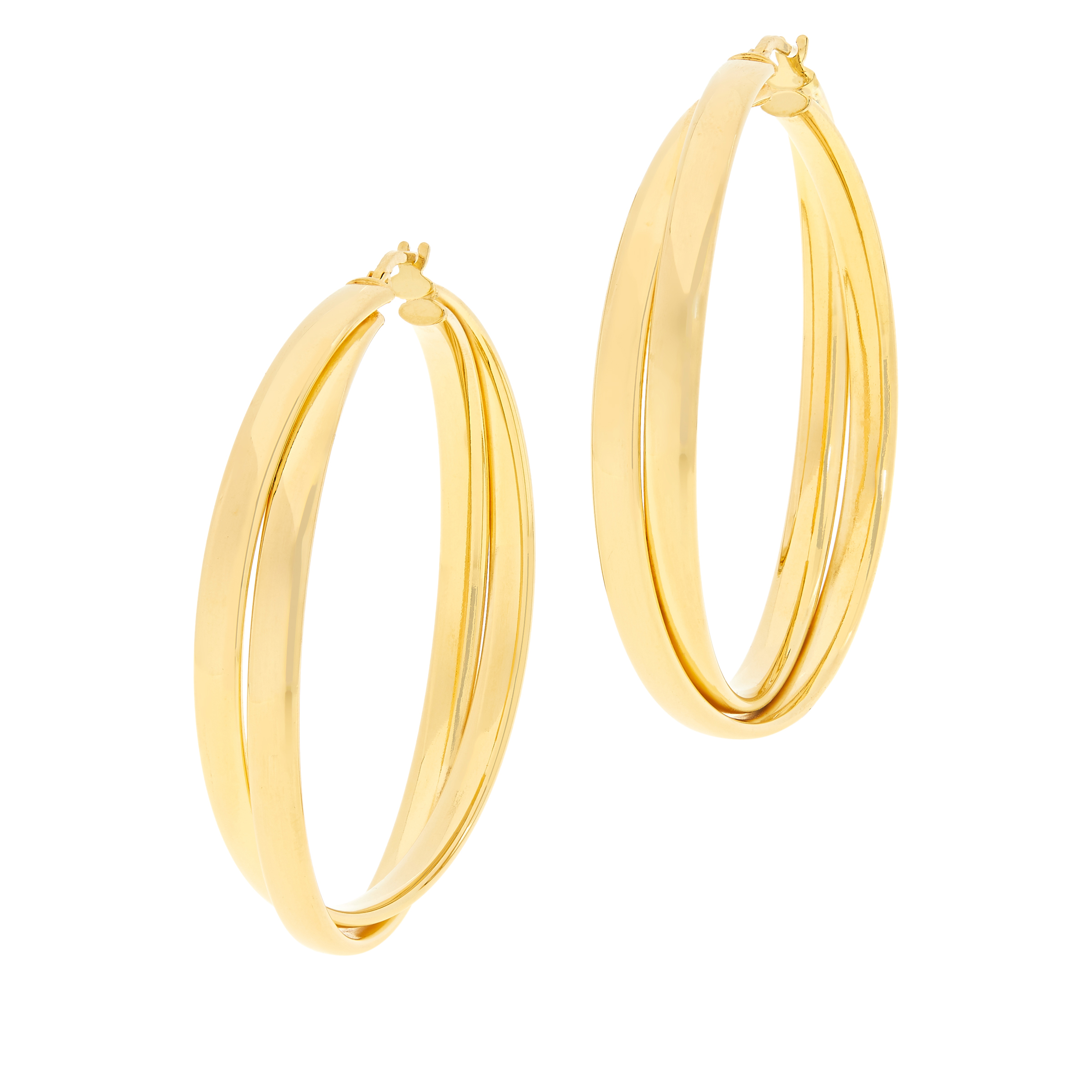 Bellezza Bronze Polished 2" Layered Hoop Earrings 20748157 HSN