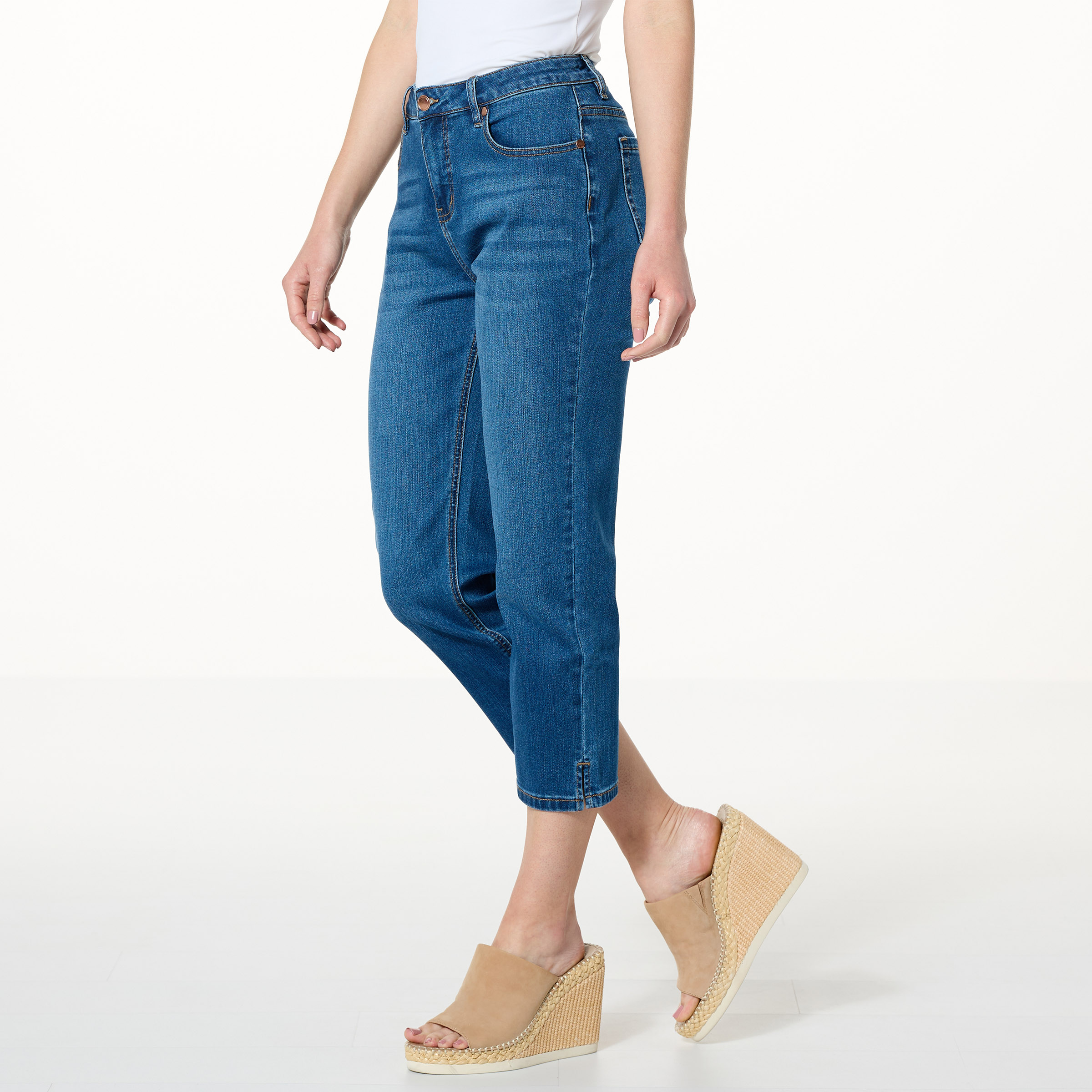 Jaclyn Smith Stretch Denim Cropped Jean - 20770240 | HSN