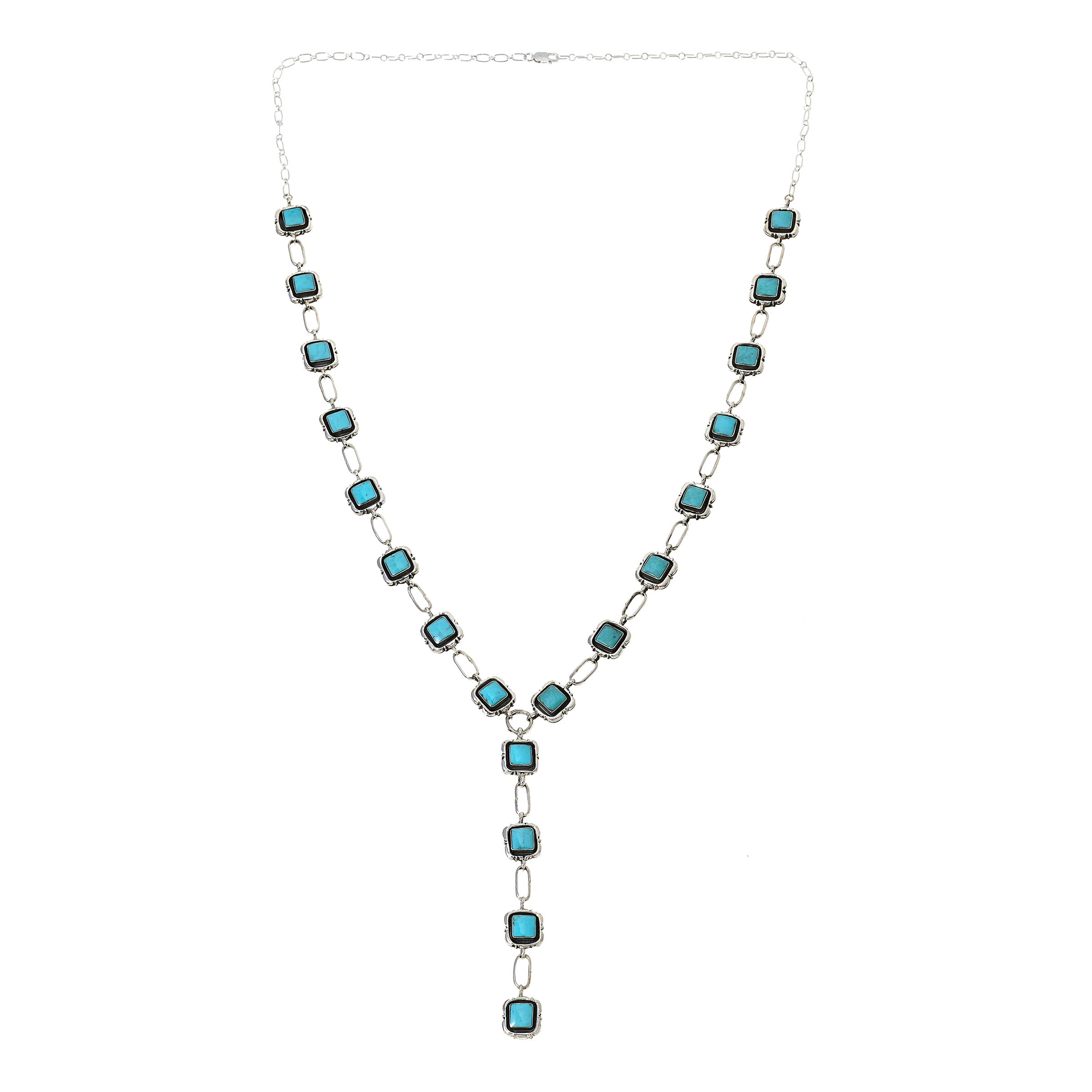 Chaco Canyon Square Campitos Turquoise Lariat Necklace - 21037241 | HSN