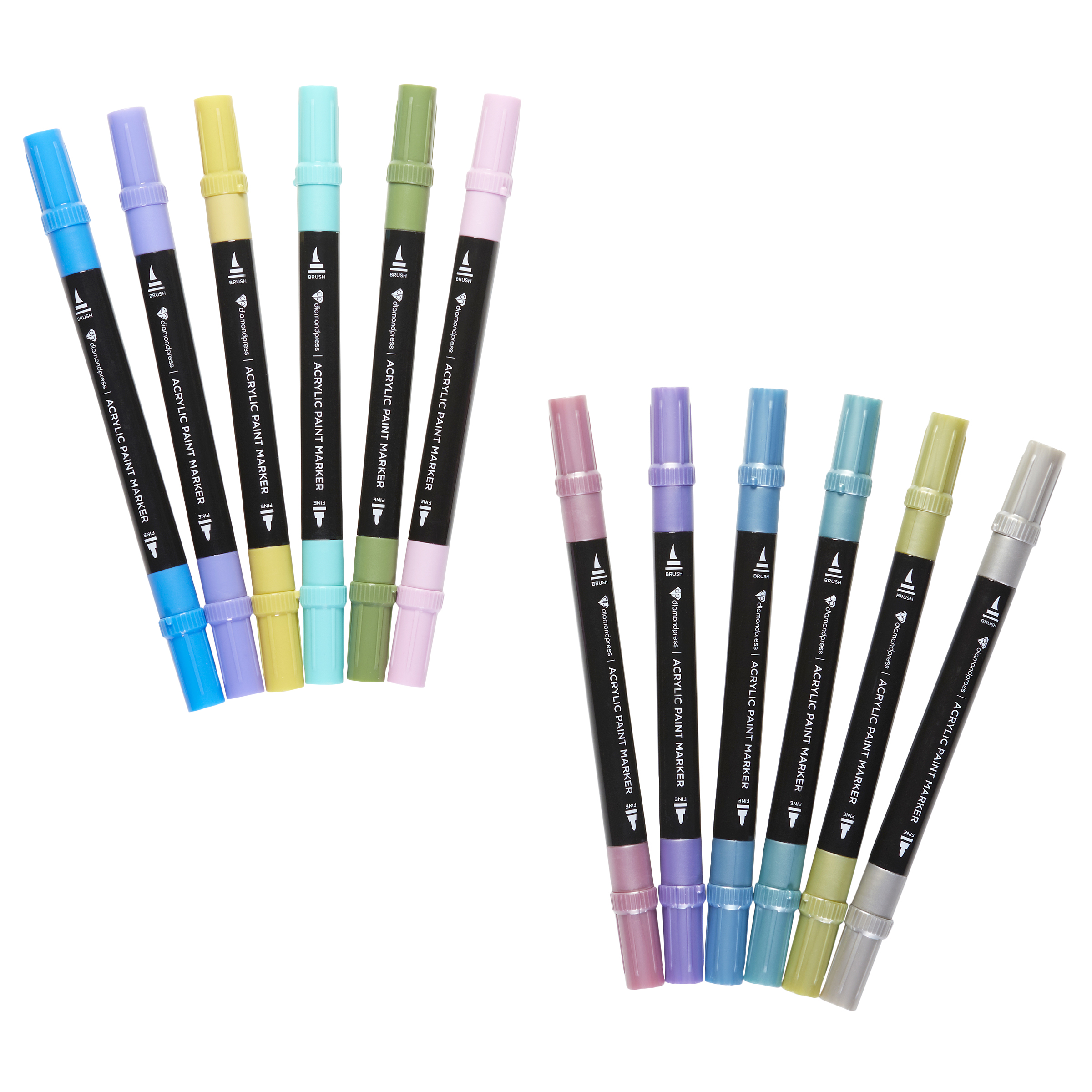 Diamond Press Pastel Acrylic Paint Markers Set of 12 22497886 HSN