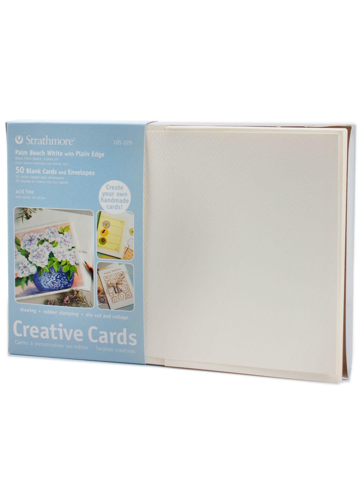 Strathmore Blank Greeting Cards with Envelopes Palm Beach White 8856775 HSN