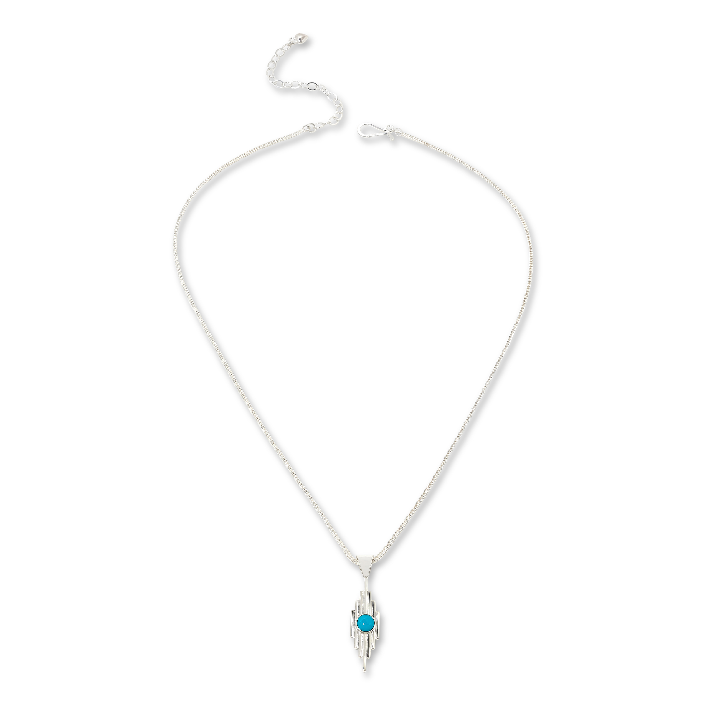 Jay King Sleeping Beauty Turquoise Elongated Pendant and 18-1/4" Chain ...