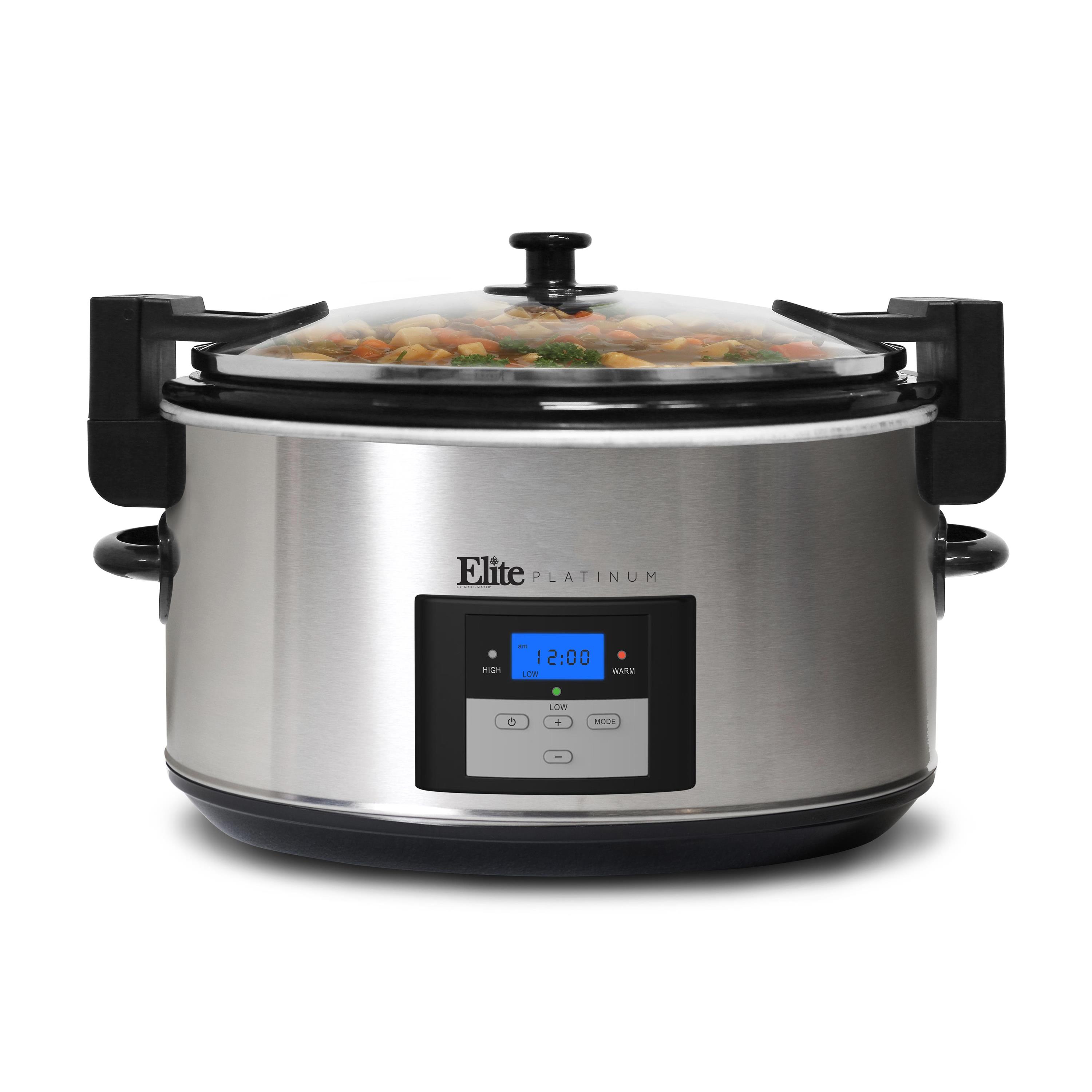 Elite Platinum 8.5 Qt. Stainless Steel Slow Cooker With Locking Lid 