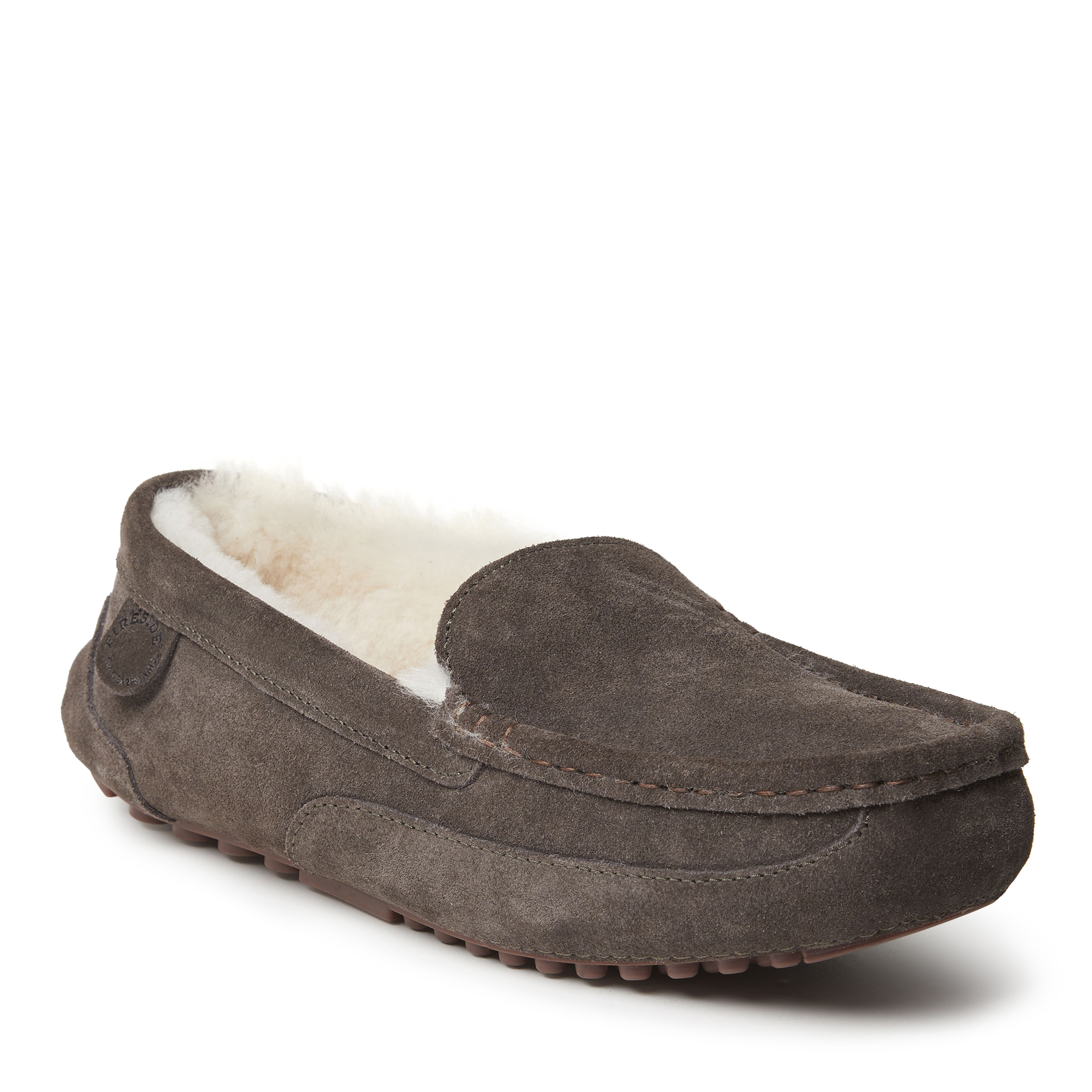 Fireside By Dearfoams Men's Melbourne Shearling Moccasin Slippers ...