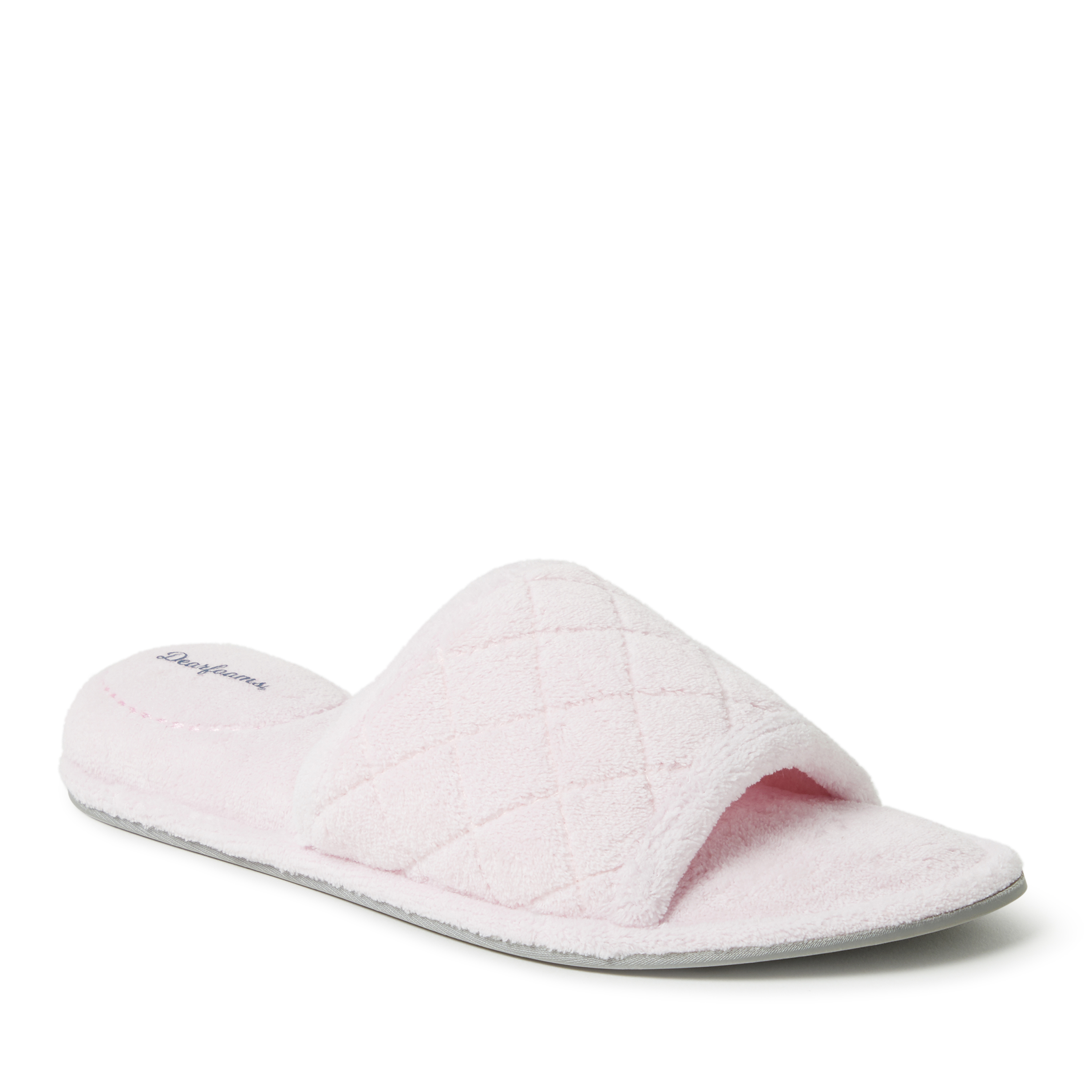 Dearfoams Women's Beatrice Quilted Terry Slide Slippers 9815742 HSN