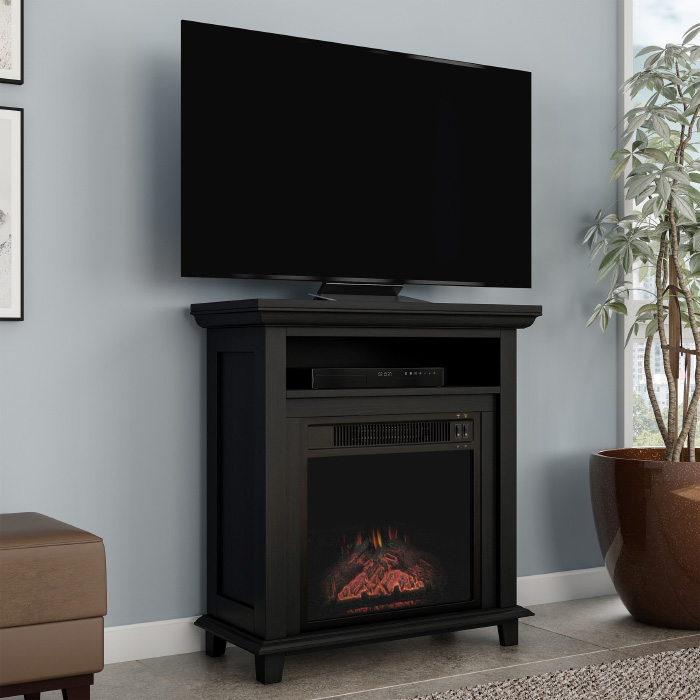 Northwest 29" Electric Fireplace TV Stand Black 9842629 HSN