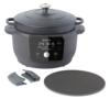 Crock Pot Zesty Flavors 7 Quart Round Cast Iron Dutch Oven in Sapphire Blue  - 9160688