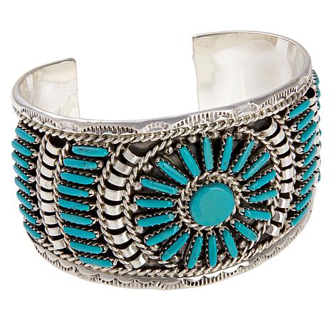 Chaco Canyon Campitos Turquoise Sterling Silver Zuni Statement