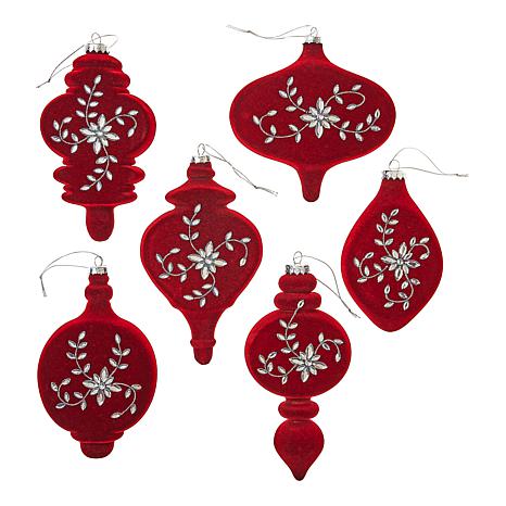 august & leo Velvet Ornaments Set of 6 - 20924400