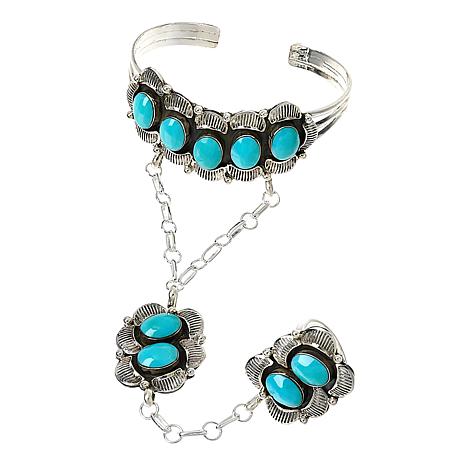 Chaco Canyon Oval Campitos Turquoise Turquoise Princess Cuff and