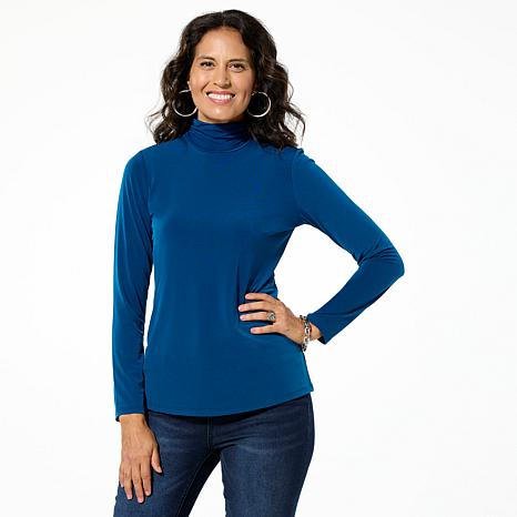 Colleen Lopez Long Sleeve Ruched Mock Neck Top - 23160285 | HSN