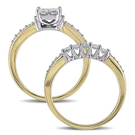 Daesar Gold Plated Rings Womens Ring Gold Twist Cubic Zirconia Wedding Ring Infinity