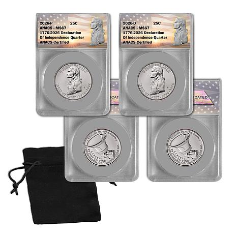 2026 MS67 ANACS P- and D-Mint Declaration of Independence Quarters