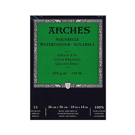 Arches Watercolor Pad 9x12-inch Natural White 100% Cotton Paper - 12 Sheet  Arches Watercolor Paper 140 lb Cold Press Pad - Arches Art Paper for  Watercolor Gouache Ink Acrylic and More 