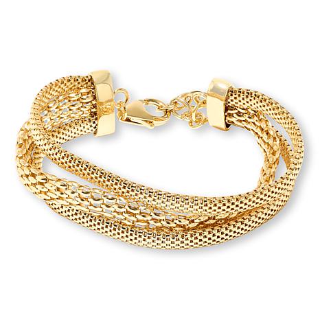 Bellezza Bronze Popcorn Chain 3-Row Bracelet | HSN