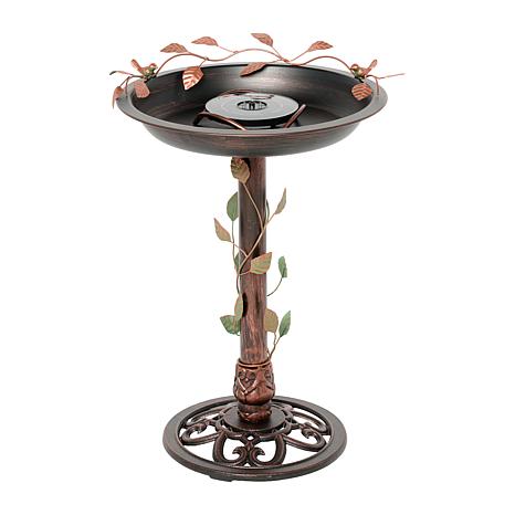 $124.95, Was $154.95, 19% Off! Belmont Gardens Spetta Solar Metal Bird Bath Fountain dealfomo