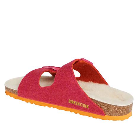 pink and red birkenstocks