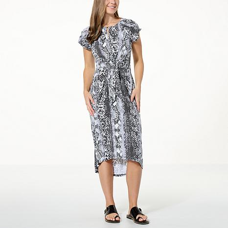 C Wonder by Christian Siriano Hi-Low Tie-Front Midi Dress - 20811106 | HSN