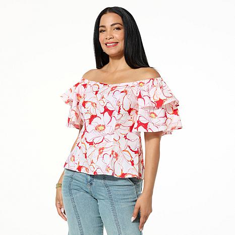 C Wonder by Christian Siriano Ruffle Sleeve Blouse