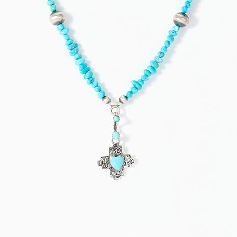$199.98, Was $242, 17% Off! Chaco Canyon Beaded Turquoise 18" Necklace with Detachable Charm dealfomo