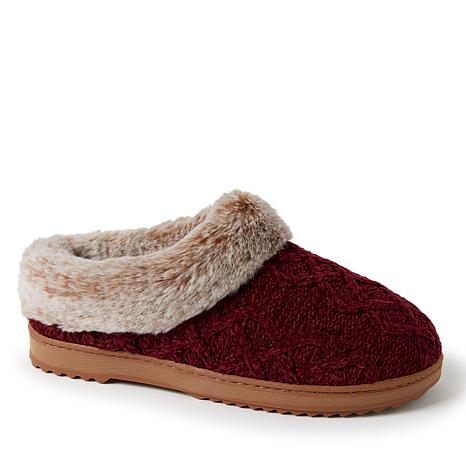 dearfoams women's knit clog memory foam slipper